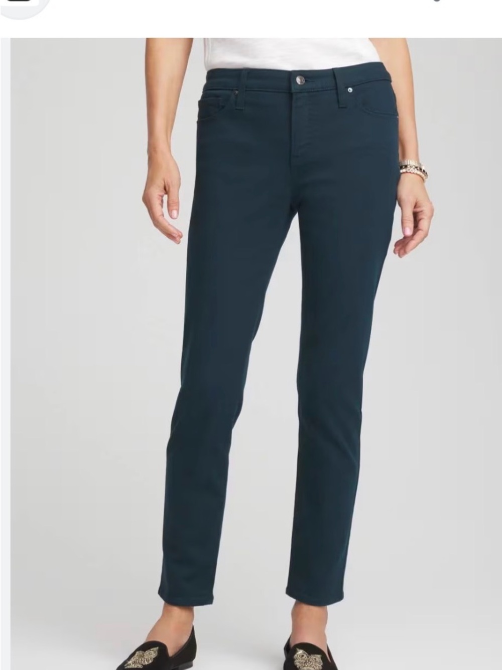 Chico's Slim Straight Jeans in Deep Teal